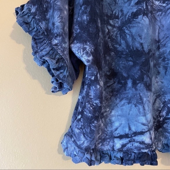 C&C California Tie Dye Linen Blend Top - Picture 2 of 6